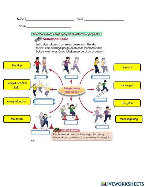 Pergerakan Lokomotor Online Pdf Activity For Tahun 4 Live Worksheets