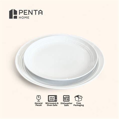 Jual PENTA HOME Piring Makan Keramik Dinner Salad Plate 8 9inch Java