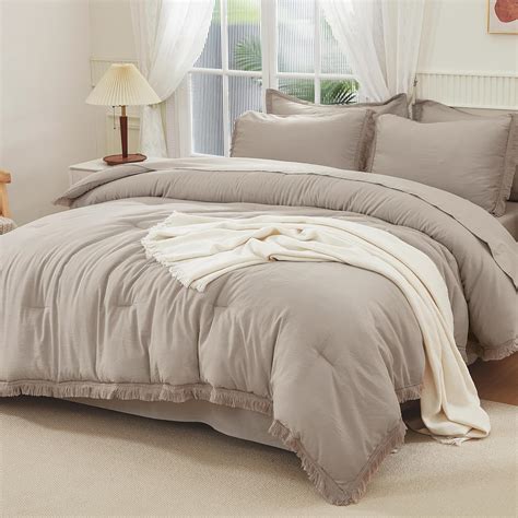 Amazon Andency Wheat Queen Size Comforter Set With Sheets