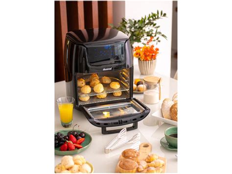 Fritadeira Elétrica sem Óleo Air Fryer Amvox Arf 1222 Oven Preta