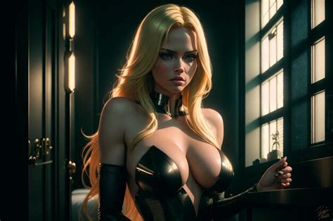 Premium AI Image Beautiful Woman In Lingerie With A Black