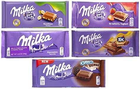 Milka European 100g Chocolate Bars Variety Pack Hazelnut Strawberry