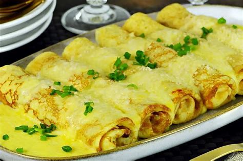 Deliciosa Receita De Panqueca Com Frango Cremoso E Molho Bechamel De Milho