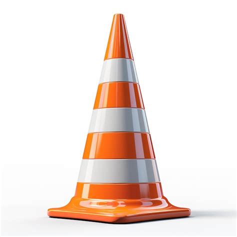 Premium Photo A Orange Traffic Cone With White Stripes On It