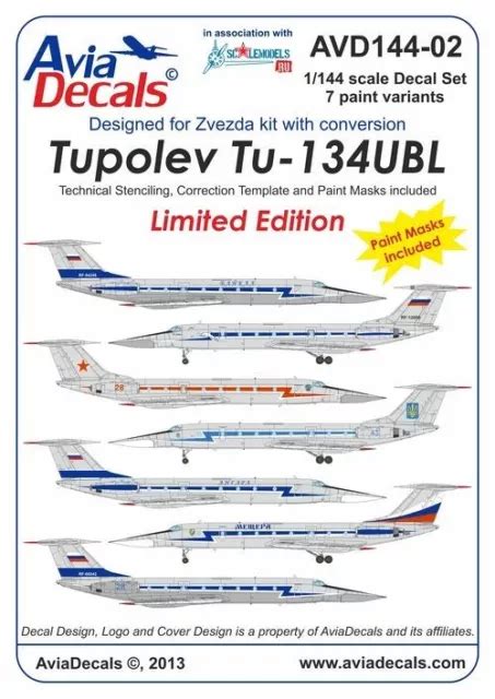 Avia Decals Tupolev Tu Ubl Decals And Paint Masks Eur