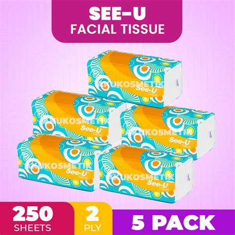 Jual PAKET 5pcs Tissue Murah SEE U Facial 250 Sheets 2 Ply Tisu