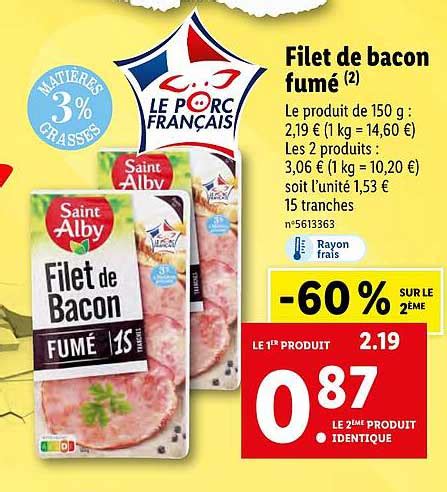 Promo Filet De Bacon Fum Chez Lidl Icatalogue Fr