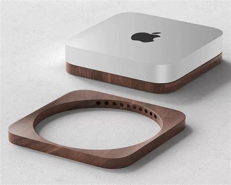 Walnut Wood Stand For Mac Mini And Mac Studiowooden Macminimacstudio