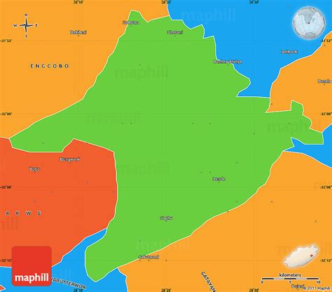 Political Simple Map of DUTYWA/IDUUYWA