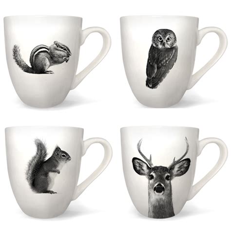 Set Of Four Forest Friends Mugs 162 Jennifer Maharry Photography