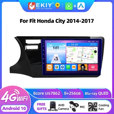 EKIY T7 Android 10 For Fit Honda City 2014 2015 2016 2017 Left Hand