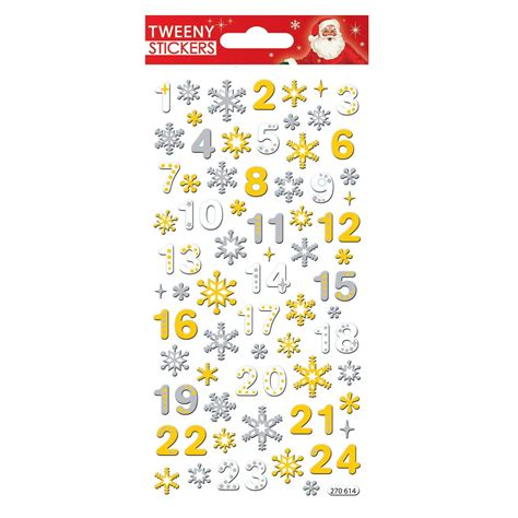 Stickers Mousse 3D Pour Calendrier De L Avent Chiffres Et Flocons