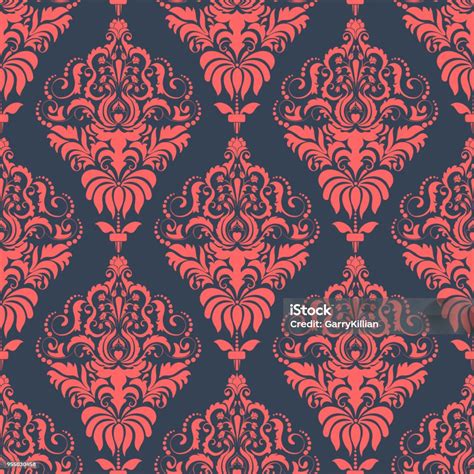 Vector Damask Seamless Pattern Background Classical Luxury Old Fashioned Damask Ornament Royal