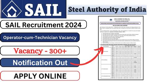 SAIL OCTT Recruitment 2024 Out Apply Online For 314 Posts