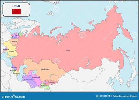 Mapa Pol Tico De La Urss Con Nombres Ilustraci N Del Vector