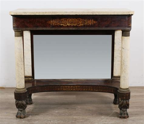 American Classical Marble Top Pier Table