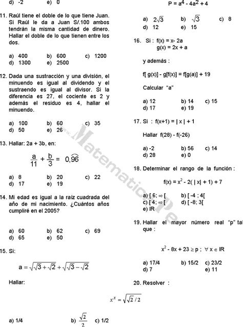 Problemas Resueltos De Razonamiento Matematico Y De Matematicas De