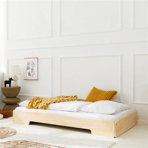 Cama al ras del suelo 90x200 con somier Léna Madera Conforama