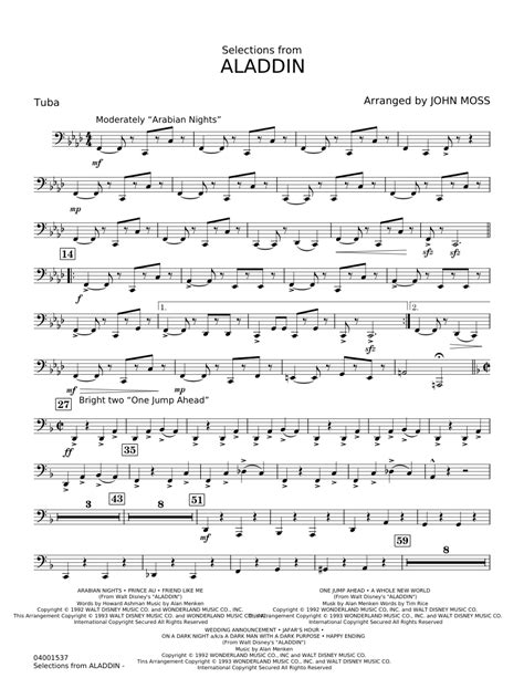 Aladdin Sheet Music For Tuba Solo Musescore