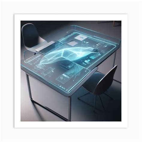 Futuristic Computer Desk Art Print by DealiozBox - Fy