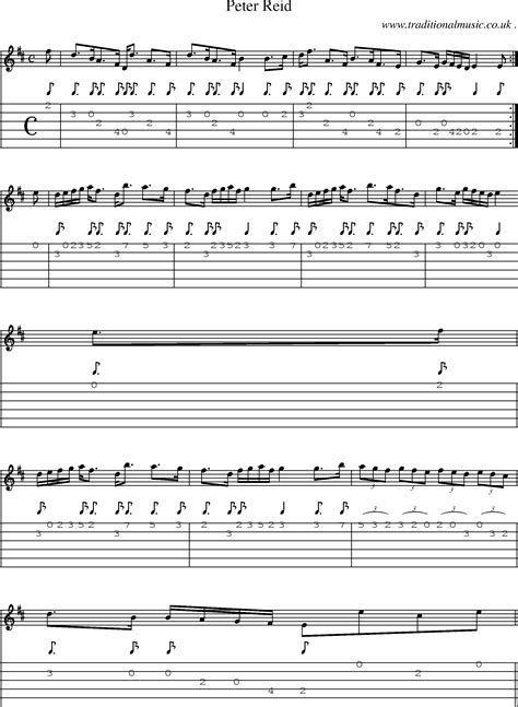 Scottish Tune Sheetmusic Midi Mp Guitar Chords Tabs Peter Reid