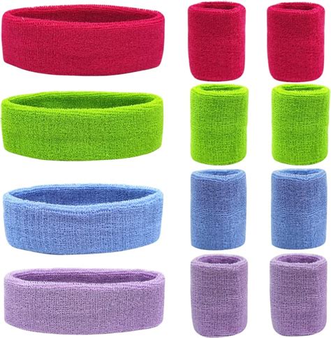 Bandes de Transpiration Set 12 Pièces Bandeau Sport Cheveux Élastique