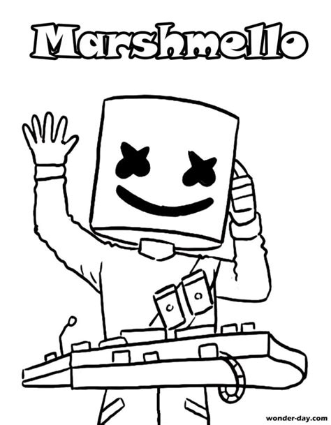 Marshmello Fortnite Coloring Pages Print For Free Wonder Day