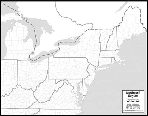 Free Printable Northeast Region Map