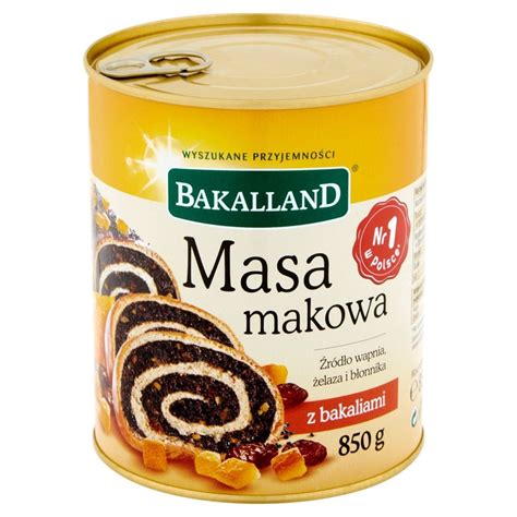 Bakalland Masa makowa z bakaliami 850 g Zakupy online z dostawą do