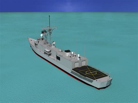 perry class frigate 3d model