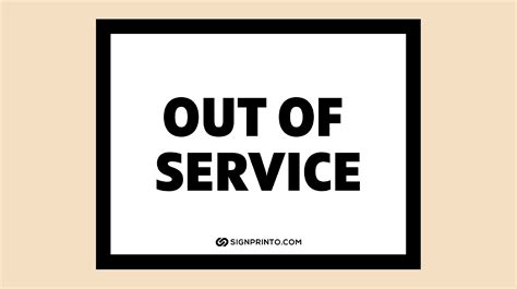 Out Of Service Sign Printable PDF