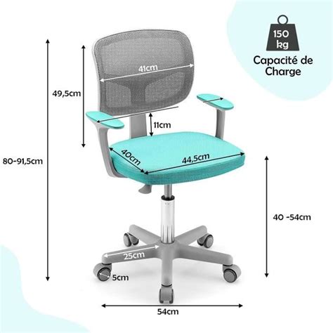 Bebeboutik Costway Chaise De Bureau Roulettes Pour Enfants Soutien