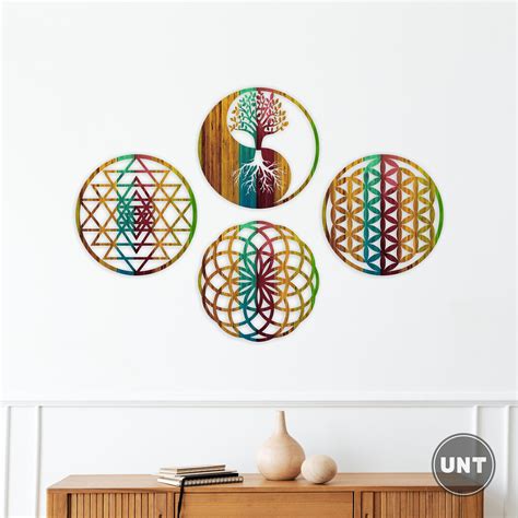 Yin Yang Tree Of Life Sri Yantra Torus Flower Of Life Wall Etsy In