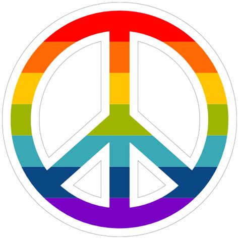 Rainbow Peace Sign Hippie Sticker