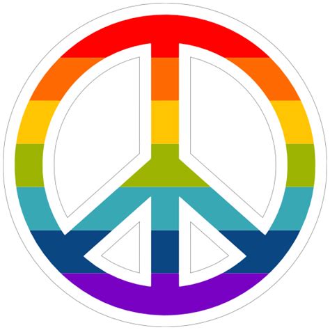 Rainbow Peace Sign Hippie Sticker