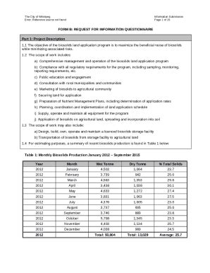 B Request For Ination Questionnaire Doc Template Pdffiller