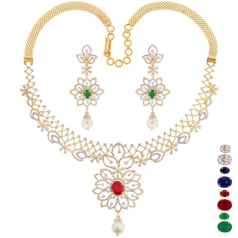 Malani Jewelers Ctw Vvs Ef Diamond Necklace Set With Changeable