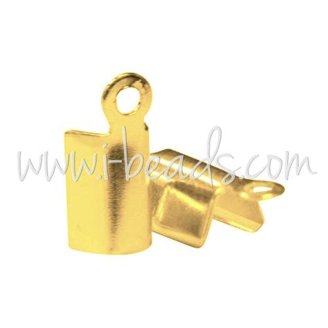 Pinces lacet métal finition doré 3x7mm