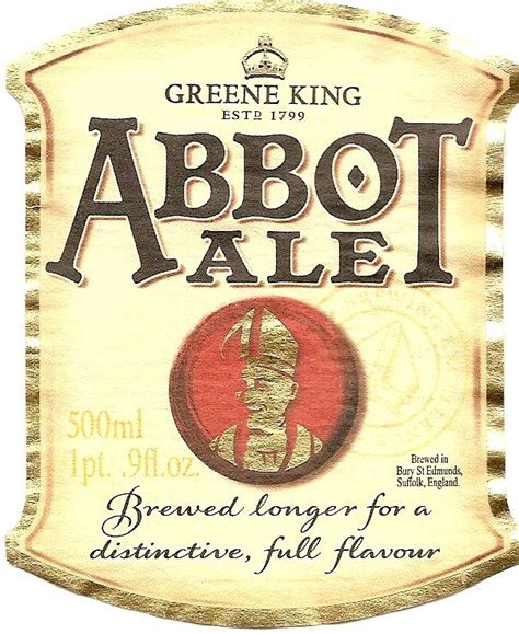 Greene King Abbot Ale Beer Label Beer Infographic Beer Brewery