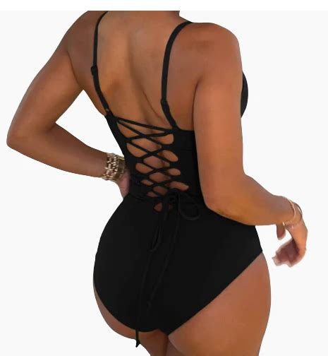 Summer Bikini Backless String Large Size Sexy Solid Color Triangle One Piece Swimsuit Womens