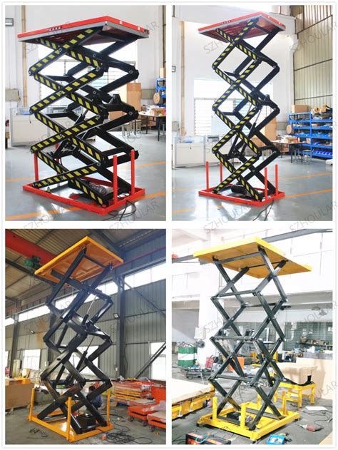 Heavy Duty Triple Scissors Lift Table 1 Ton Scissor Platform 1000kg