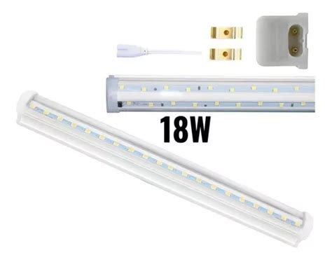 Tubo Lampara Doble Led Regleta 60cm Luz Blanca 18w 3pz