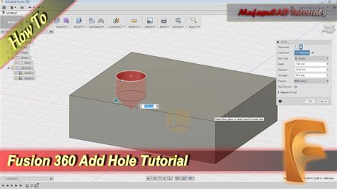 Fusion How To Add Hole On Object Youtube