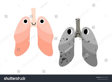 Cute Lung Characters With Smiling And Sad Face Royalty Free Stock Vector 1922157821