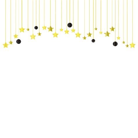 Gold Glitter Stars With Black Balls, Star Art, Decor, Celebrate PNG and Vector with Transparent ...