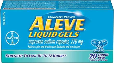 Aleve Pain Relief Liquid Gels Strength To Last Up To 12 Hours Naproxen Sodium 220mg 20 Liquid