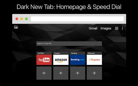 Dark New Tab Theme Speed Dial Homepage Chrome Web Store