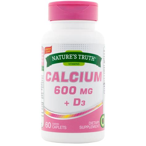 Nature S Truth Calcium Plus Vitamin D3 600mg 60 Coated Caplets For Bone Health