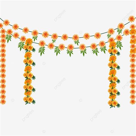 Marigold Flower Decoration Hd Transparent Marigold Flower Wreath