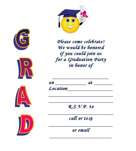 Grade R Graduation Invitation Card Clip Art Library